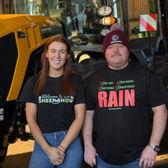 "Hay Cut, Hay Raked, Hay Dried, Baler Ready - RAIN" Novelty Adults Black T-Shirt