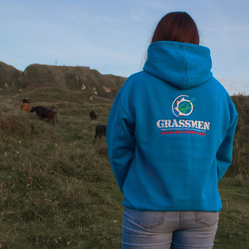 GRASSMEN Unisex Adults Electric Blue Hoodie Grassmen