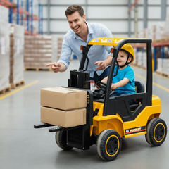 Kids’ 12V Electric Forklift Ride-On with Pallet & Parental Control
