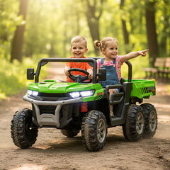 24V 6-Wheel Gator Two Seat Ride-On Electric Vehicle with Tipping Feature