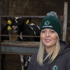"GRASSMEN" Bobble Hat Bottle Green