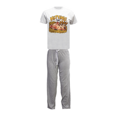 Hitting the Hay - Novelty Pyjama Set - Adults Grey/White