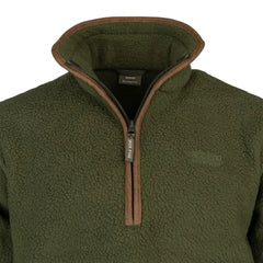 Jack Pyke Men's Half Zip Sherpa Fleece Pullover Olive