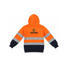 GRASSMEN Kids Orange/Navy Hi-Vis Hoodie