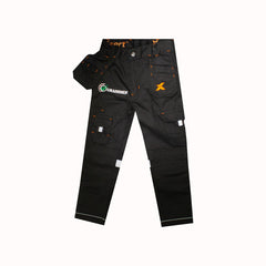 "GRASSMEN"  Kids Black Holster Pocket Work Trousers