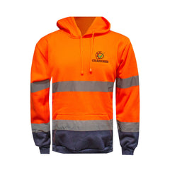 "GRASSMEN" Unisex Adults Hi-Vis Hoodie Orange/Navy