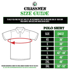 "GRASSMEN" Unisex Adults Two Toned Navy & Red Polo Shirt