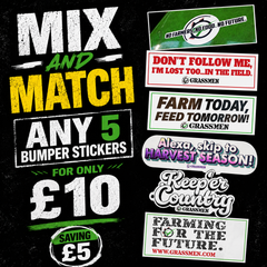 MIX & MATCH - Any 5 Bumper Stickers for £10