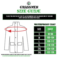 "GRASSMEN" Unisex Adults Green Waterproof Coat