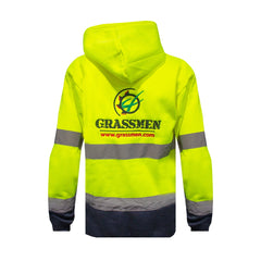 "GRASSMEN" Unisex Adults Hi-Vis Hoodie Yellow/Navy