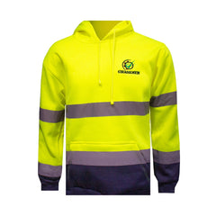 "GRASSMEN" Unisex Adults Hi-Vis Hoodie Yellow/Navy