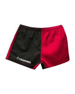 GRASSMEN Harlequin Two Toned Shorts - Unisex Black & Red