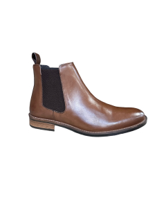 Men's Roamers Brown Leather Chelsea Dealer Boots